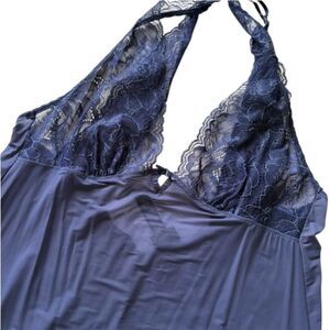 Victoria's Secret Navy Blue Lace Chemise